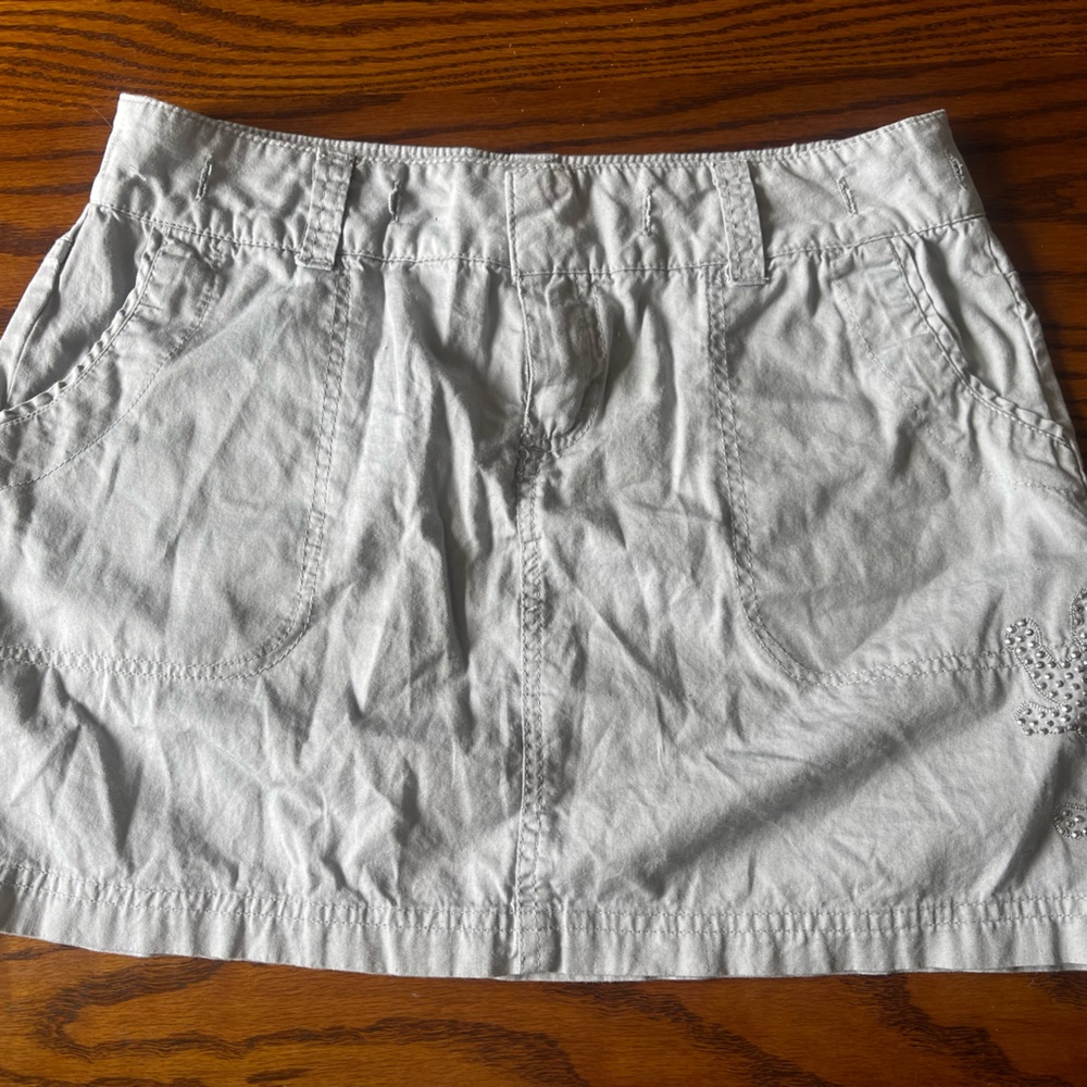 Y2K Grey jewelled mini skirt